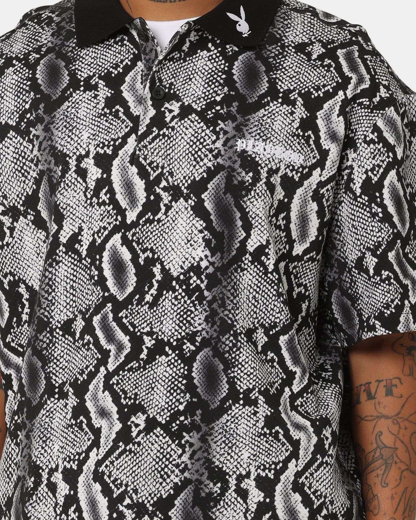 Playboy By CK Snake Polo Shirt Grey/Black sold by Culture Kings product image thumbnail 3