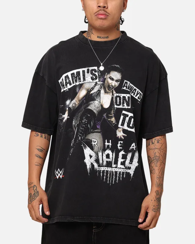 Culture Kings X WWE Rhea Ripley Vintage T-Shirt Black Acidwash sold by Culture Kings