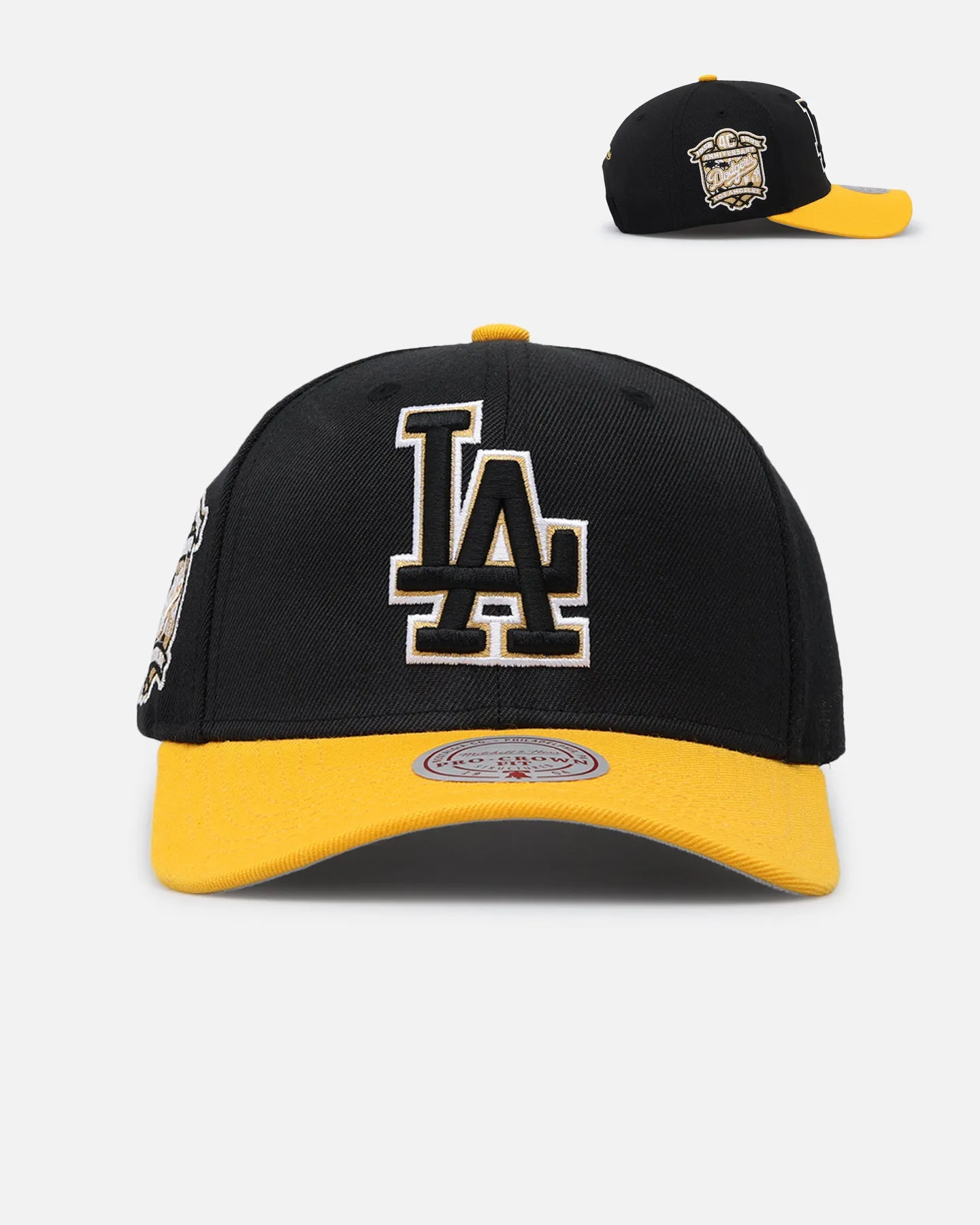 Mitchell & Ness Los Angeles Dodgers "Enter The Dragon" Pro Crown Snapback Black/Ochre sold by Culture Kings