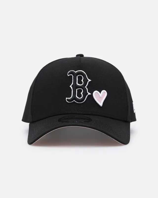 New Era Boston Red Sox 'Pink Satin Hearts' 9FORTY A-Frame Snapback Black/White sold by Culture Kings