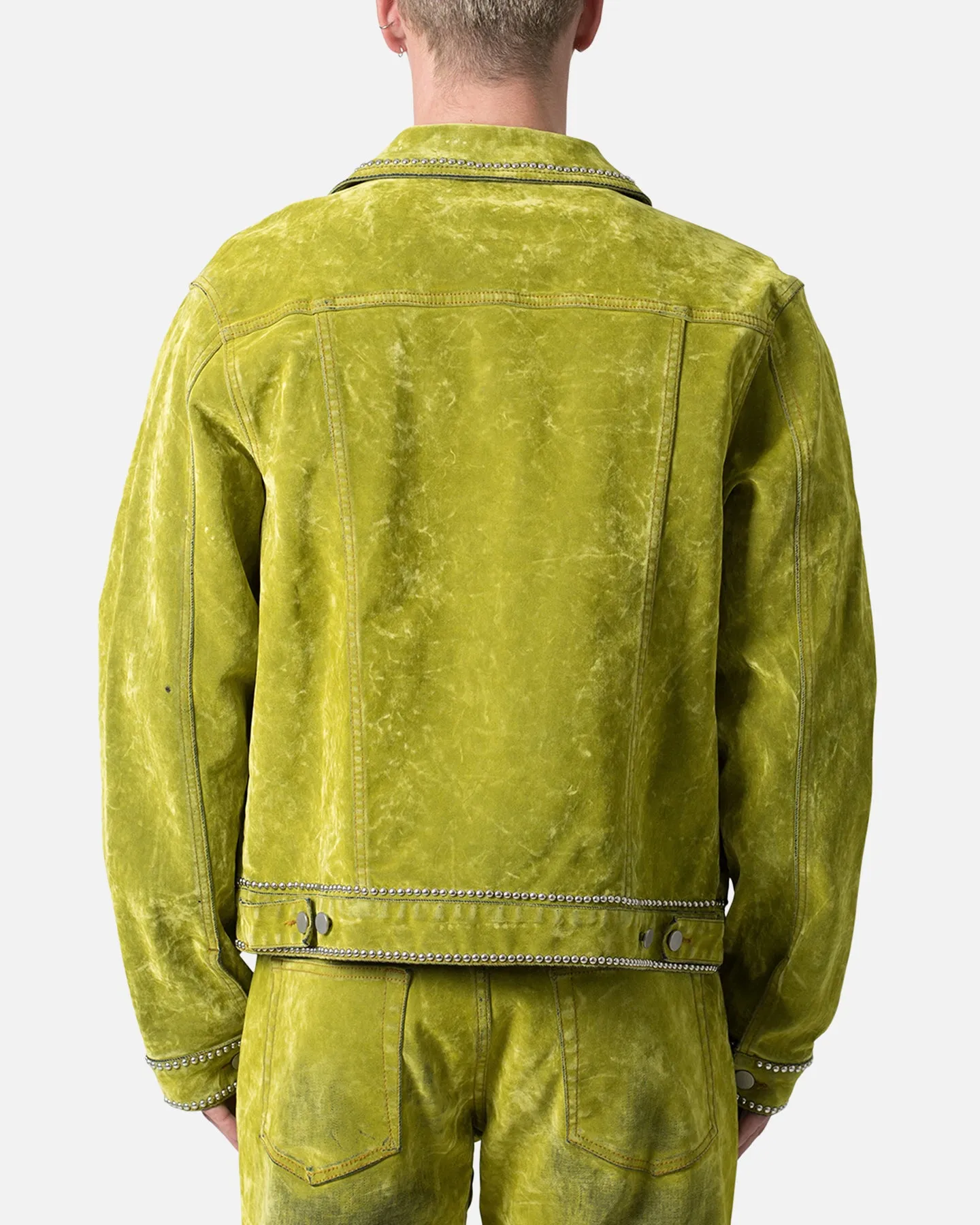 MNML Studded Suede Denim Jacket Green sold by Culture Kings product image thumbnail 5