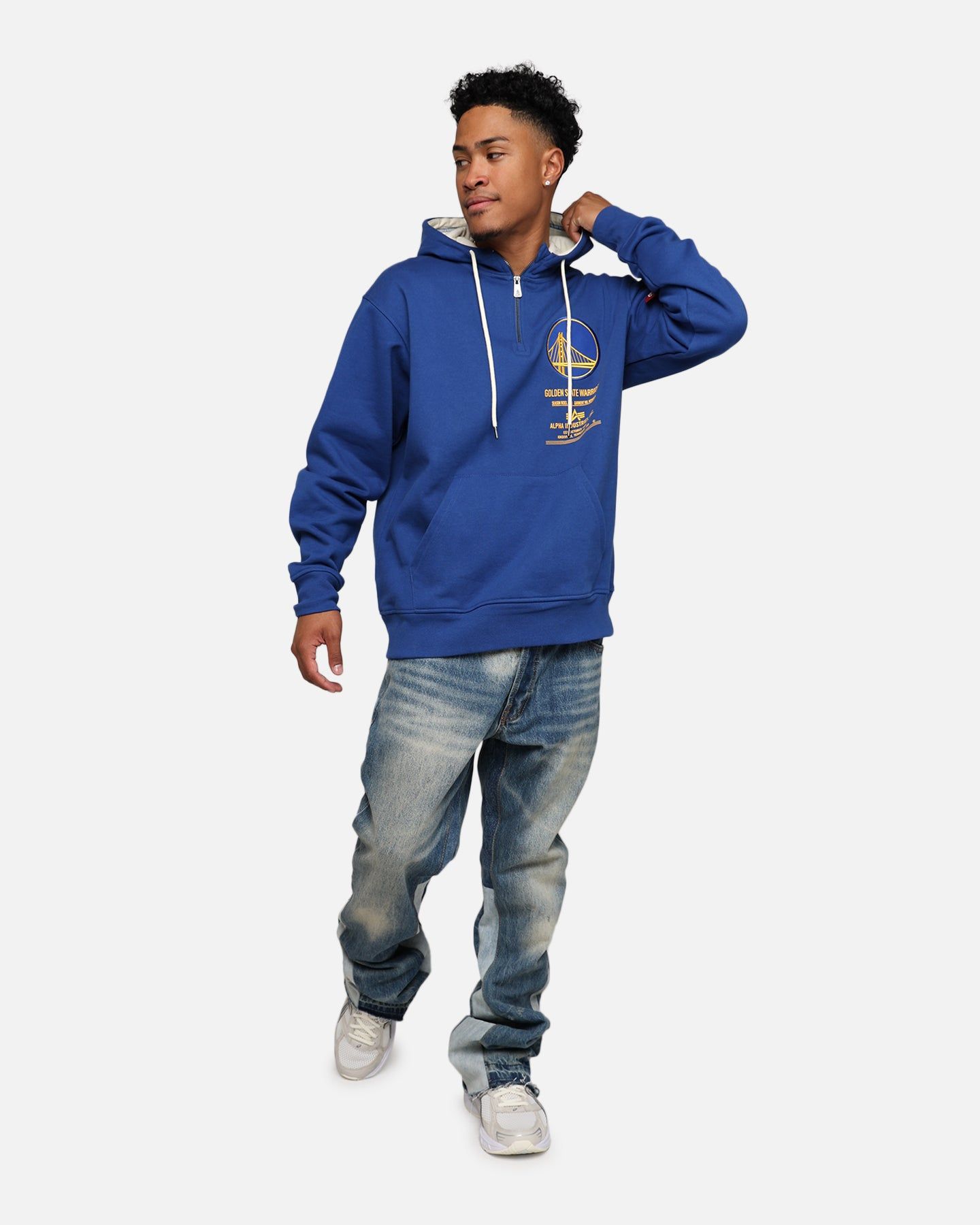 New Era X Alpha Industries Golden State Warriors Zipper Hoodie Blue sold by Culture Kings product image thumbnail 3