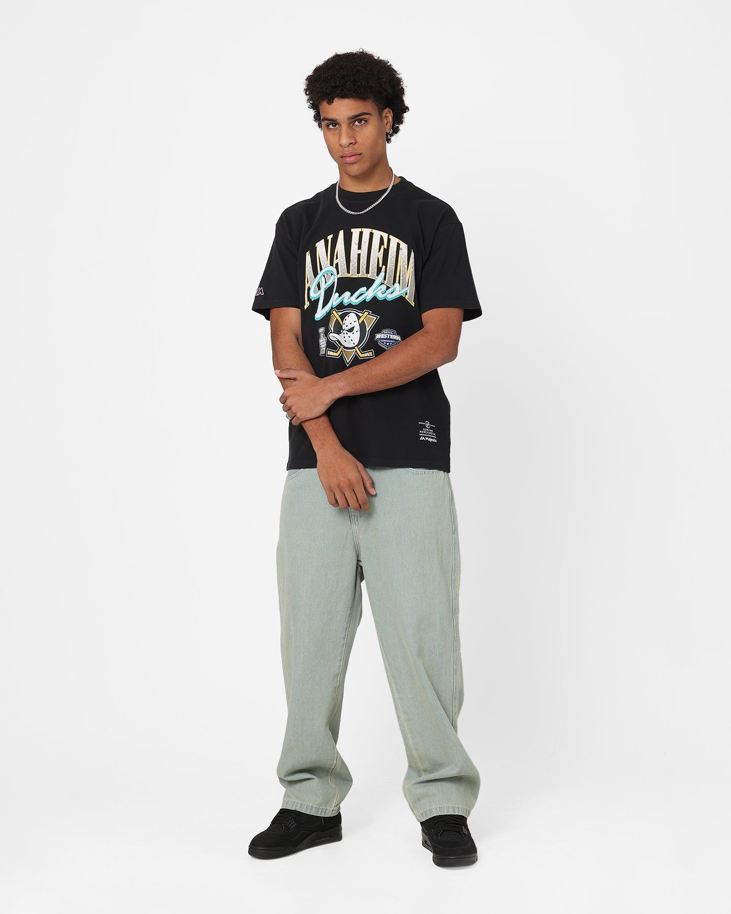 Majestic Athletic Anaheim Ducks Script Arch T-Shirt Faded Black sold by Culture Kings product image thumbnail 2