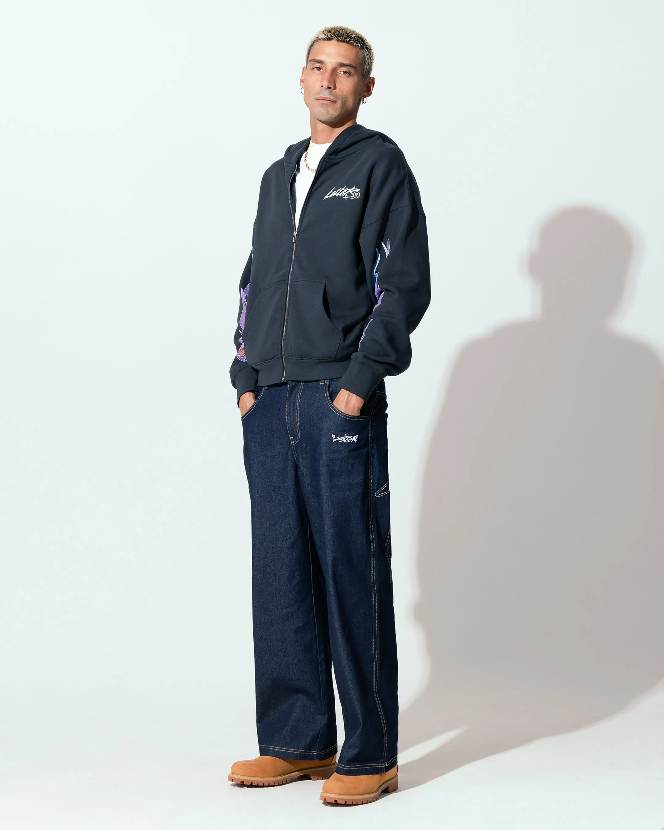 Loiter Motor Zip Hoodie Charcoal sold by Culture Kings product image thumbnail 4