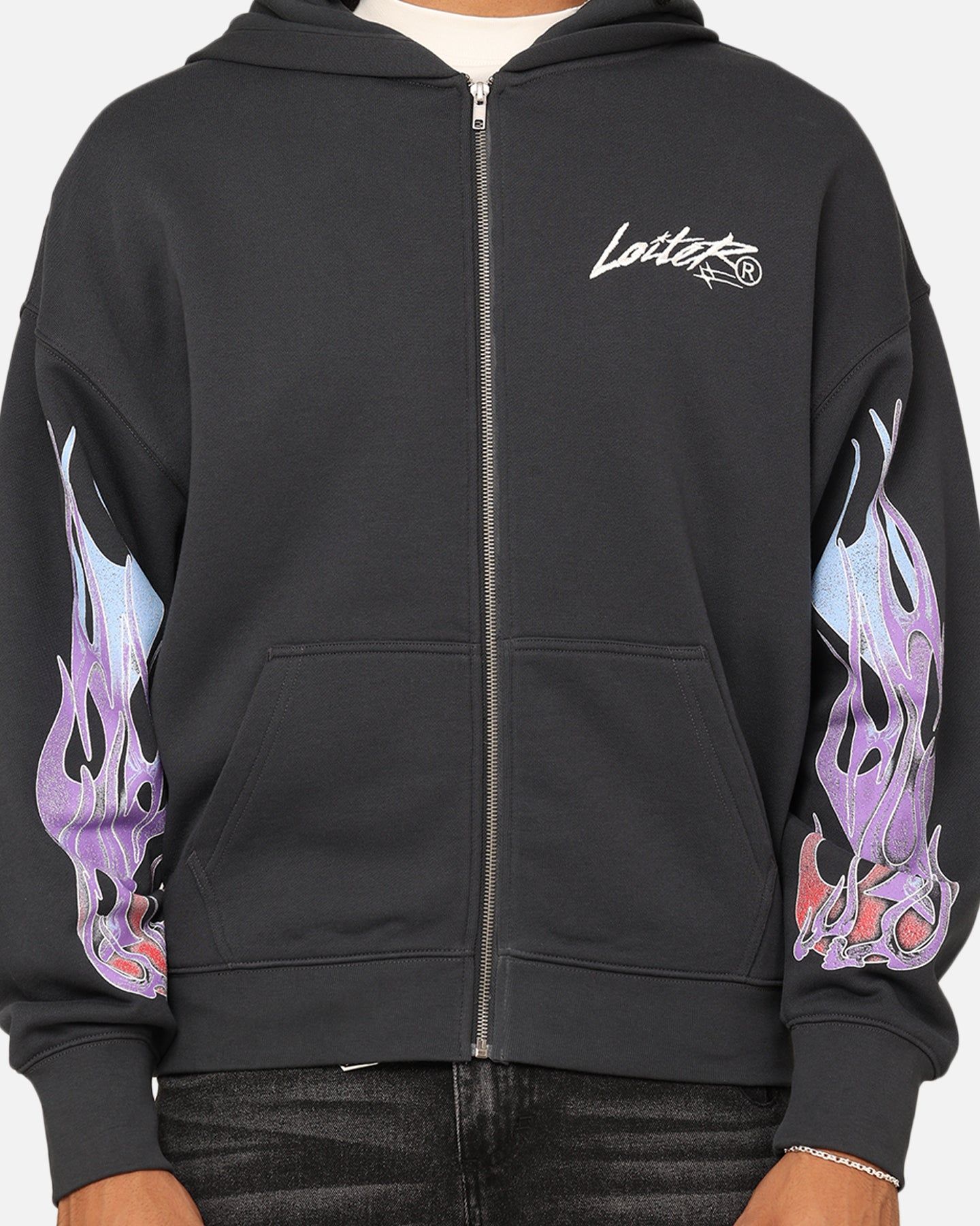 Loiter Motor Zip Hoodie Charcoal sold by Culture Kings product image thumbnail 4