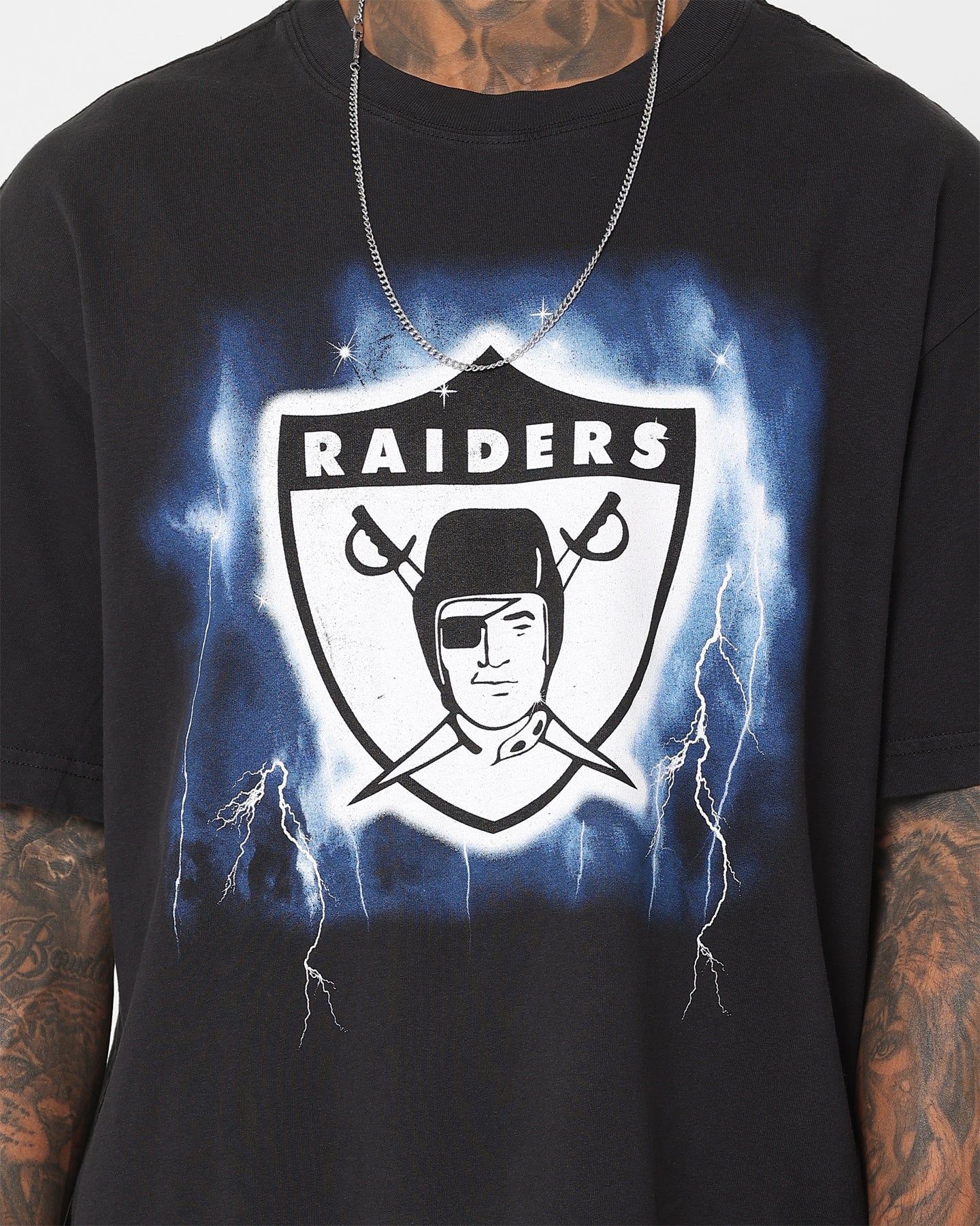 Mitchell & Ness Las Vegas Raiders Logo Lightning T-Shirt Black sold by Culture Kings product image thumbnail 3