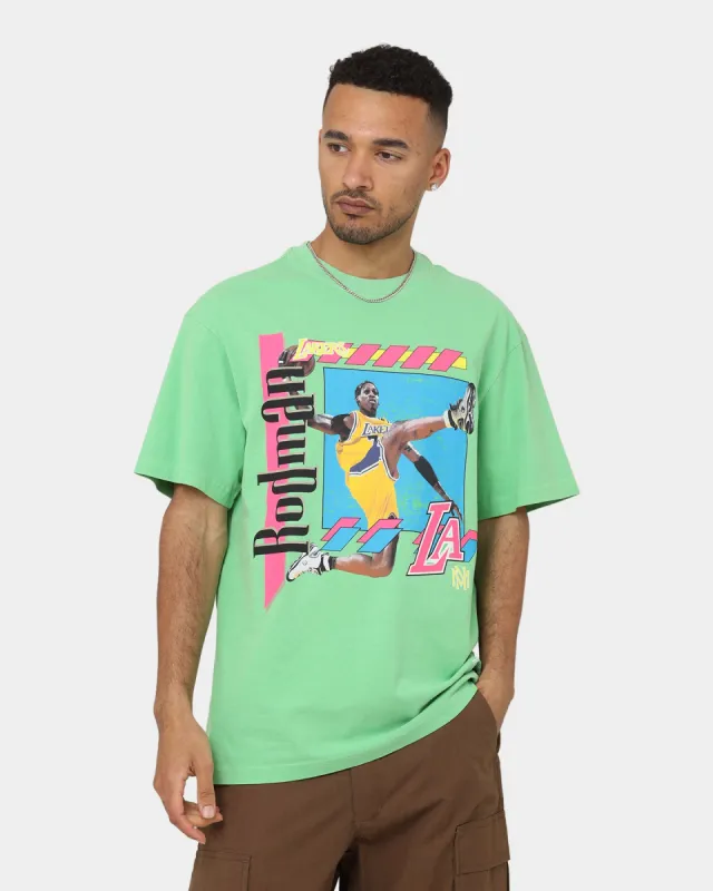 Mitchell & Ness Dennis Rodman Los Angeles Lakers Player Vibes T-Shirt Neon Green sold by Culture Kings