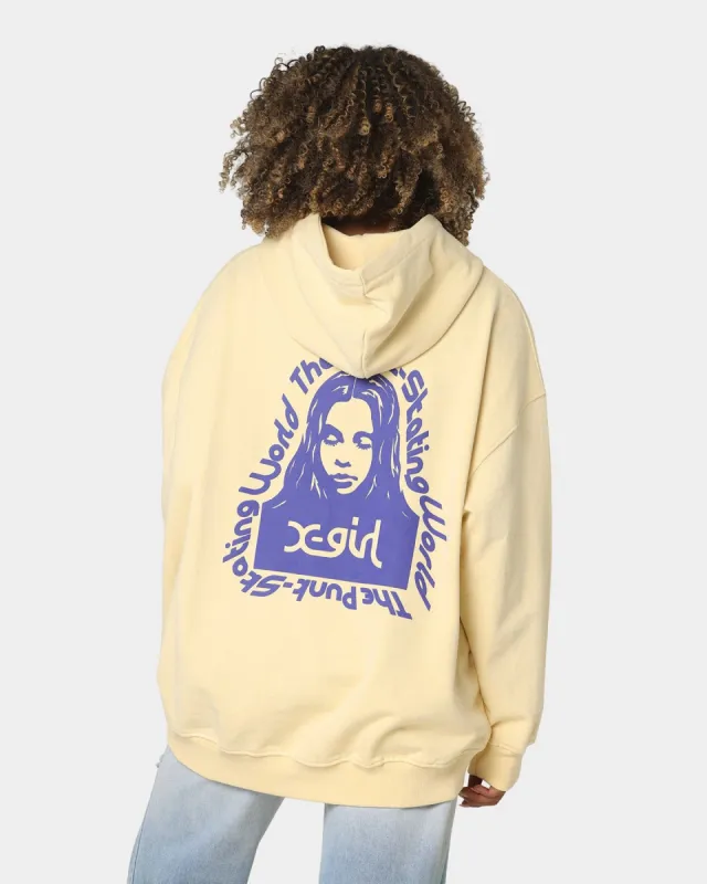 X-Girl Women's Message Face Hoodie Lemon sold by Culture Kings