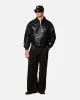Loiter Atmosphere PU Leather Bomber Jacket Black sold by Culture Kings