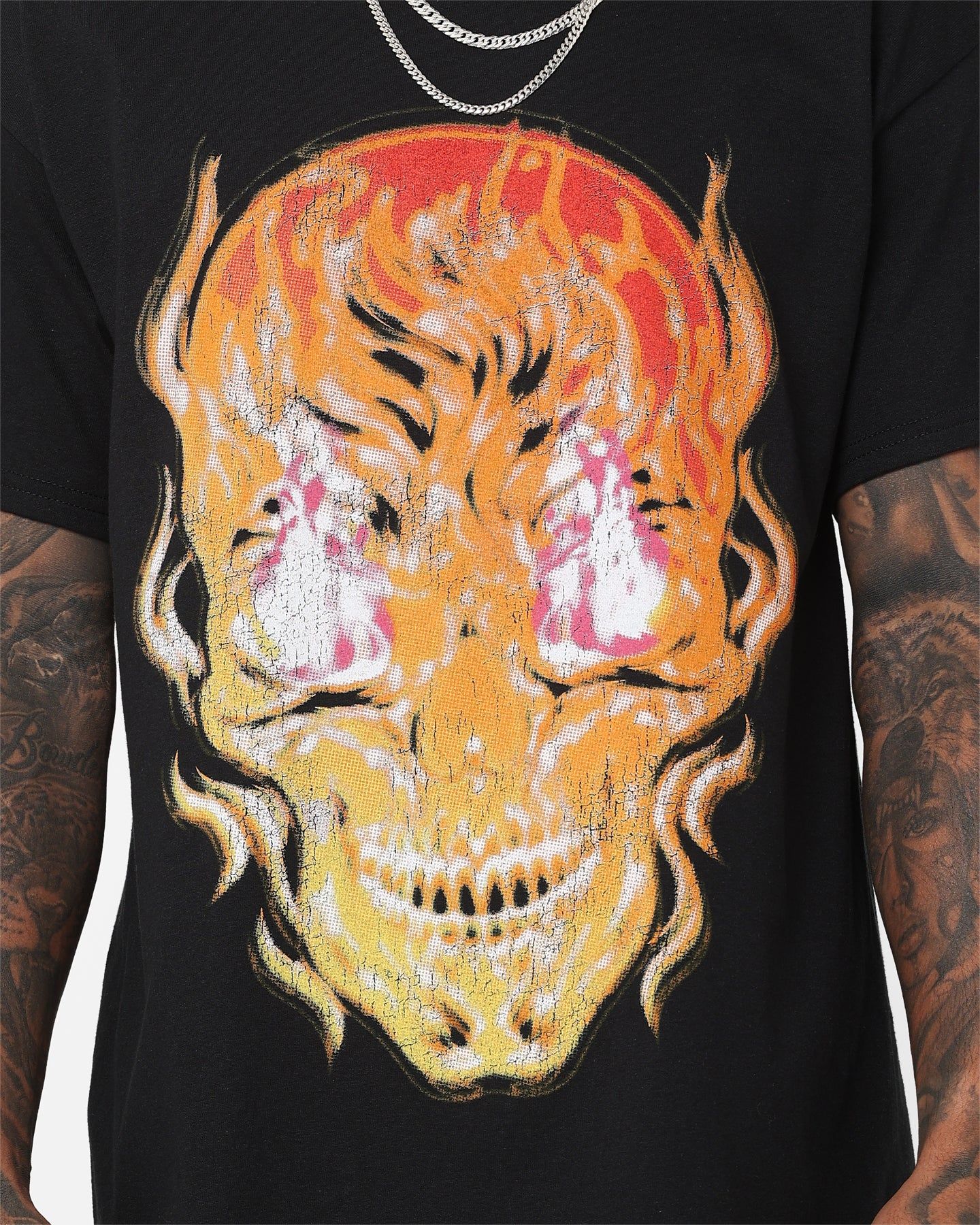 Last Kings Fiery Skull T-Shirt Black sold by Culture Kings product image thumbnail 3