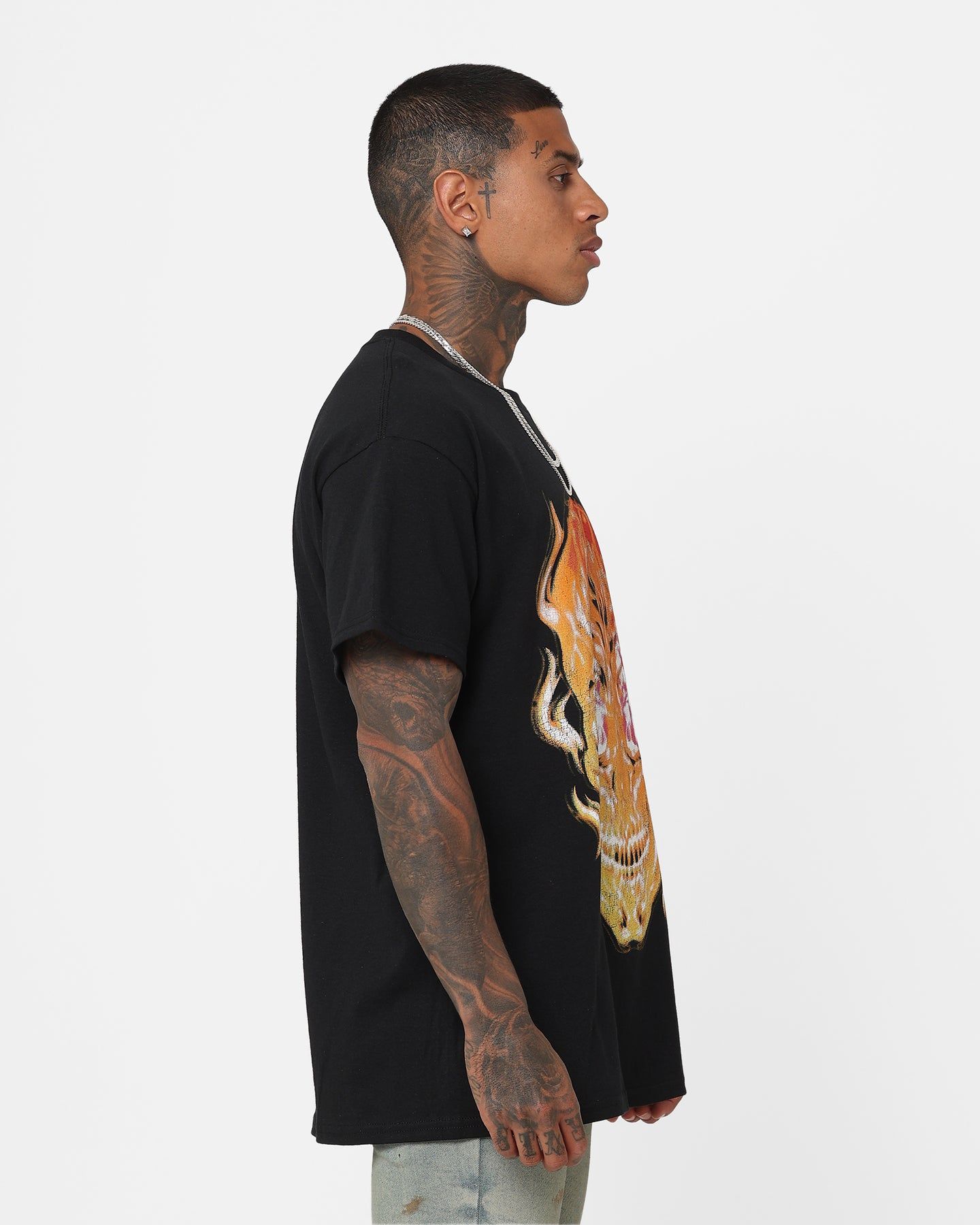 Last Kings Fiery Skull T-Shirt Black sold by Culture Kings product image thumbnail 5