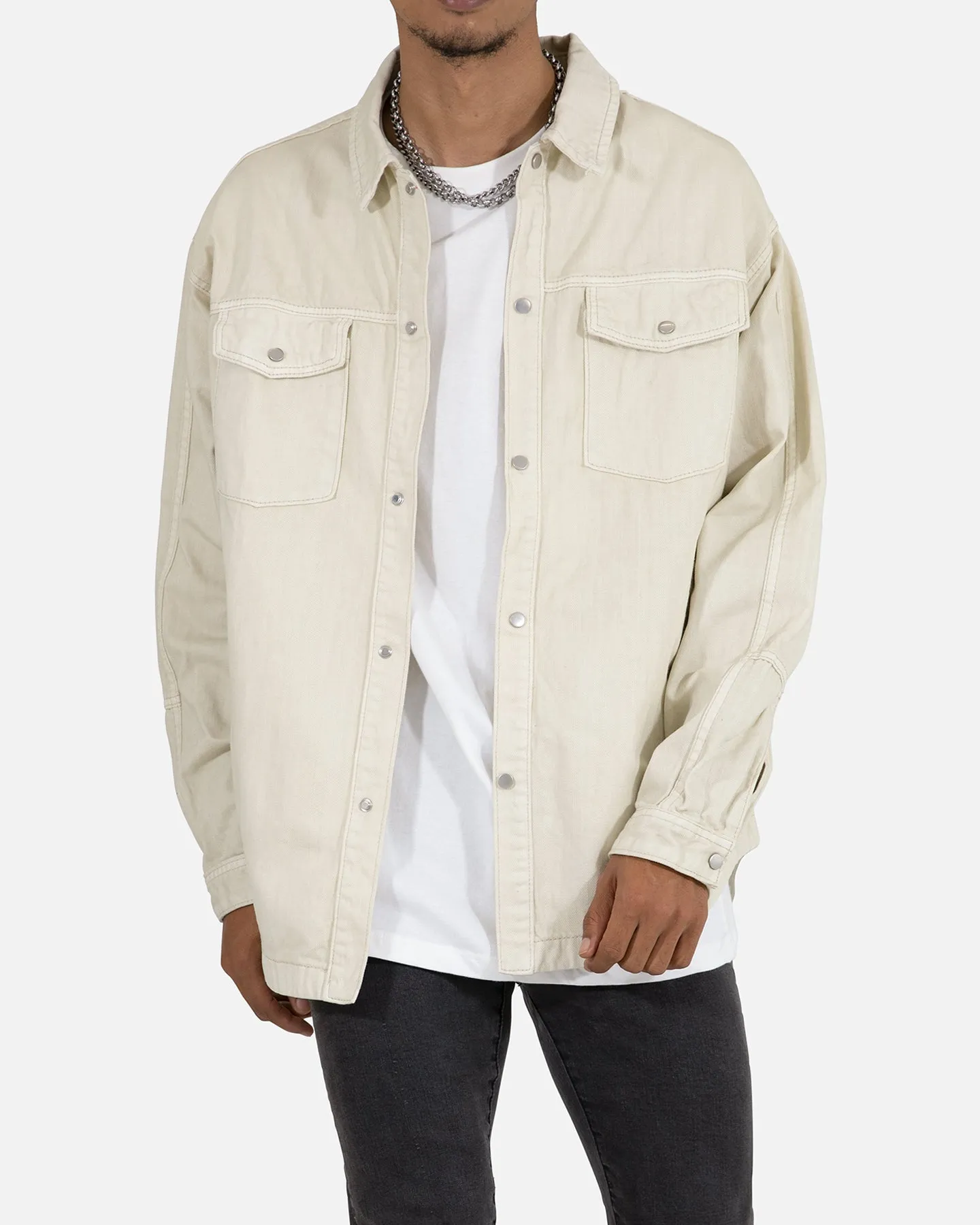 MNML Denim Over Long Sleeve T-Shirt White sold by Culture Kings product image thumbnail 5