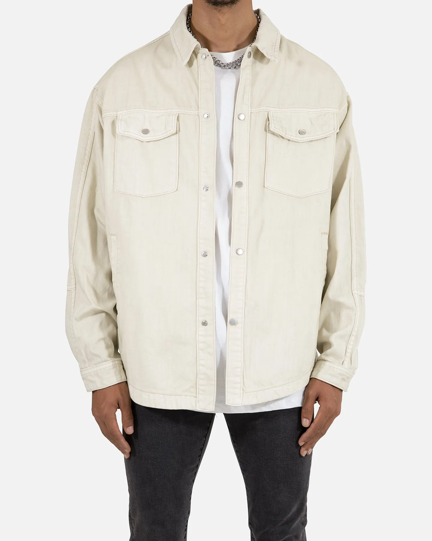 MNML Denim Over Long Sleeve T-Shirt White sold by Culture Kings