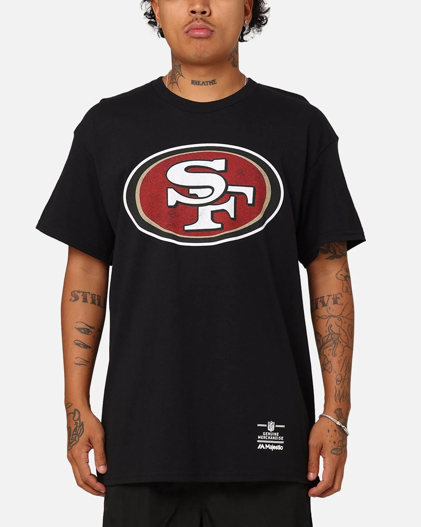 Majestic Athletic San Francisco 49ers Team Crest T-Shirt Black sold by Culture Kings
