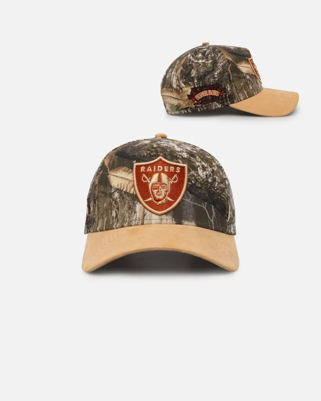 New Era Oakland Raiders 'Real Tree Tan Suede' 9FORTY A-Frame Snapback Real Tree sold by Culture Kings