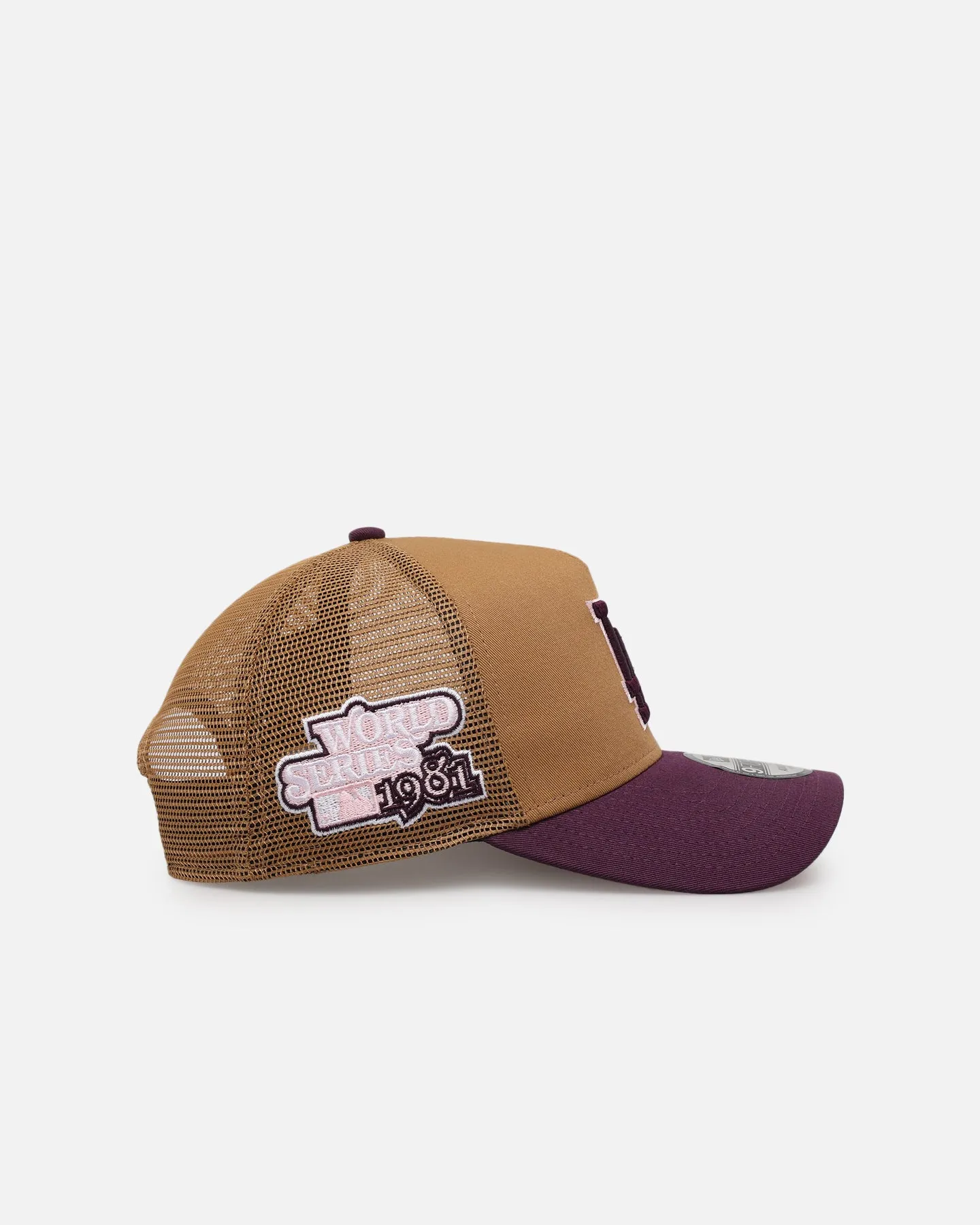 New Era Los Angeles Dodgers 'Rustic Rose' 9FORTY A-Frame Trucker Snapback Wheat sold by Culture Kings product image thumbnail 3