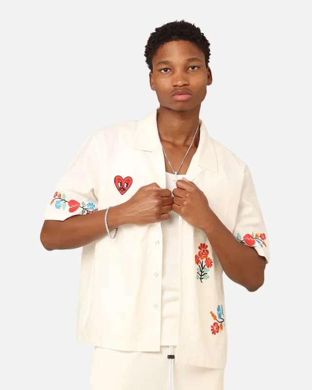 Loiter Oasis Embroidered Button Up Shirt Ecru sold by Culture Kings