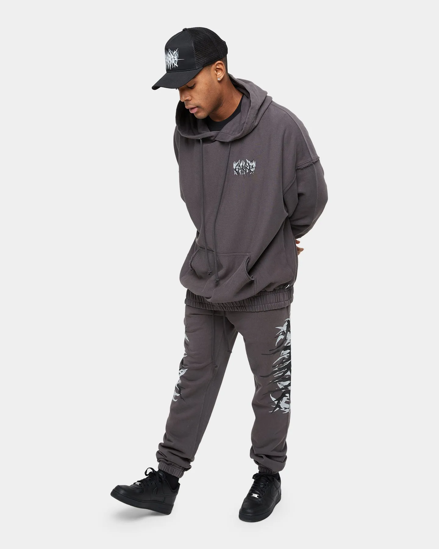 Carre Metalle Distressed Hoodie Washed Grey sold by Culture Kings product image thumbnail 2