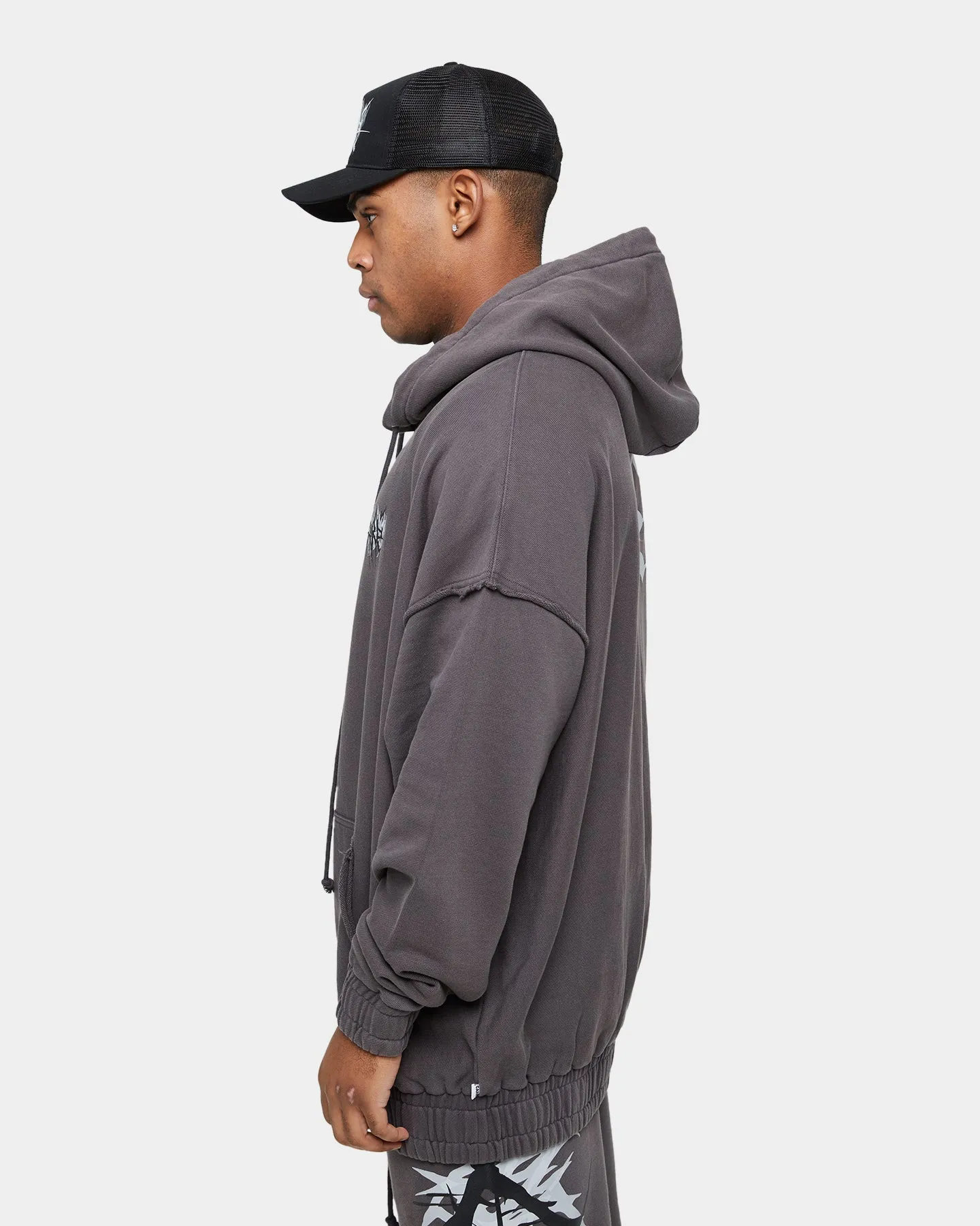Carre Metalle Distressed Hoodie Washed Grey sold by Culture Kings product image thumbnail 4