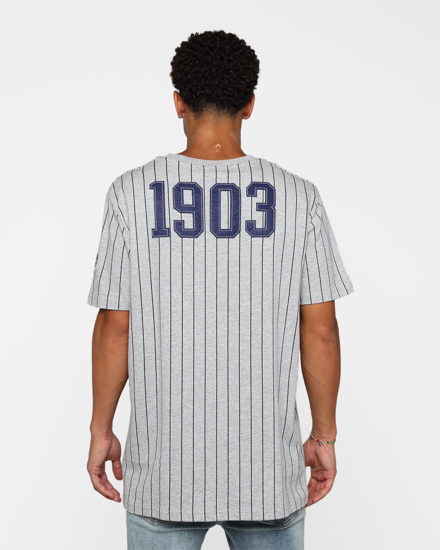 New Era New York Yankees Pinstripe T-Shirt Grey sold by Culture Kings product image thumbnail 5