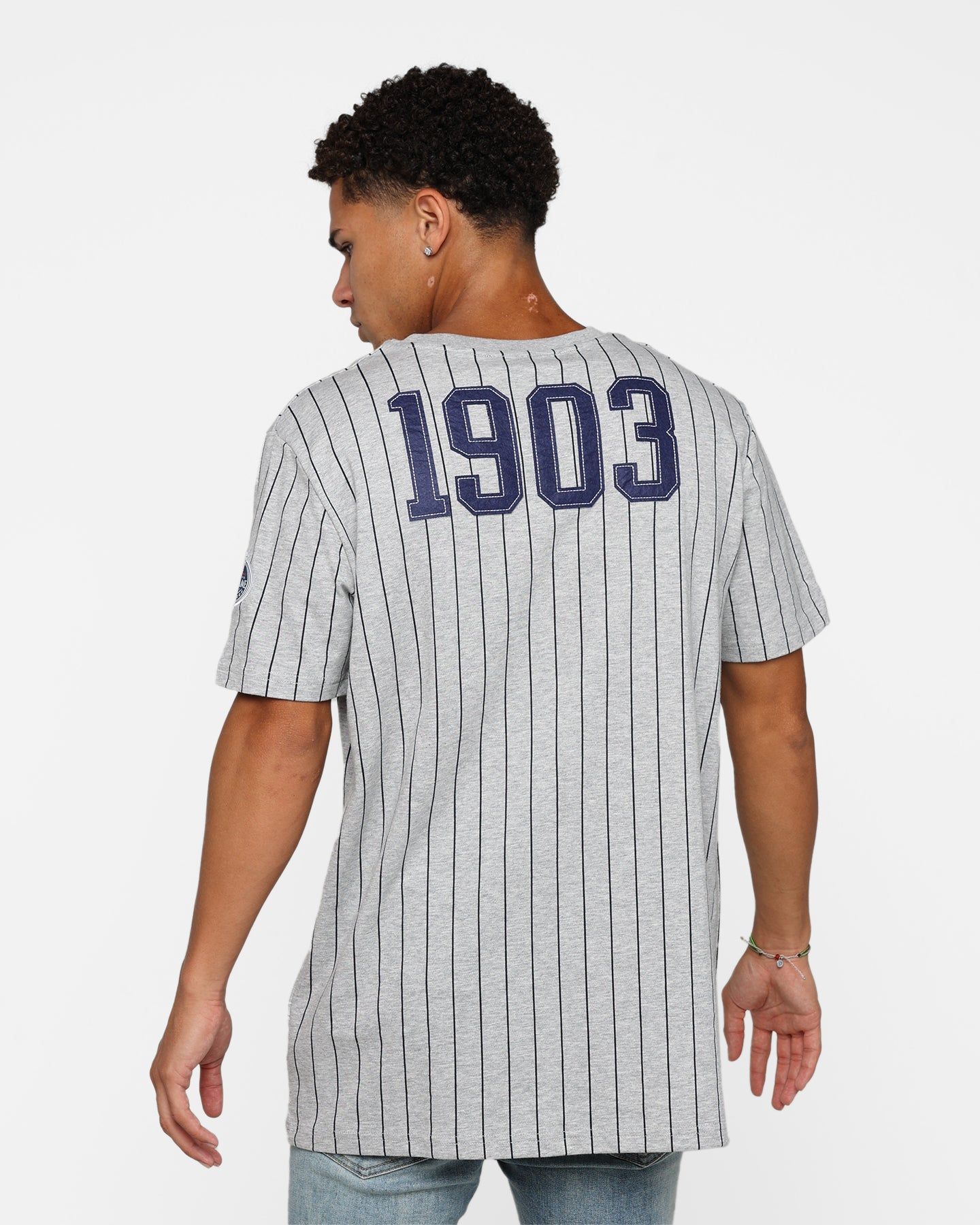 New Era New York Yankees Pinstripe T-Shirt Grey sold by Culture Kings product image thumbnail 2