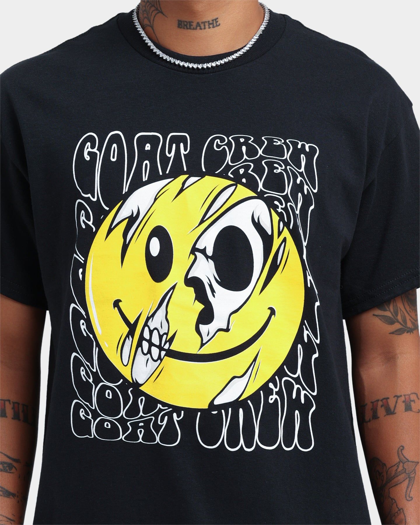Goat Crew Smiley Skull T-Shirt Black sold by Culture Kings product image thumbnail 3