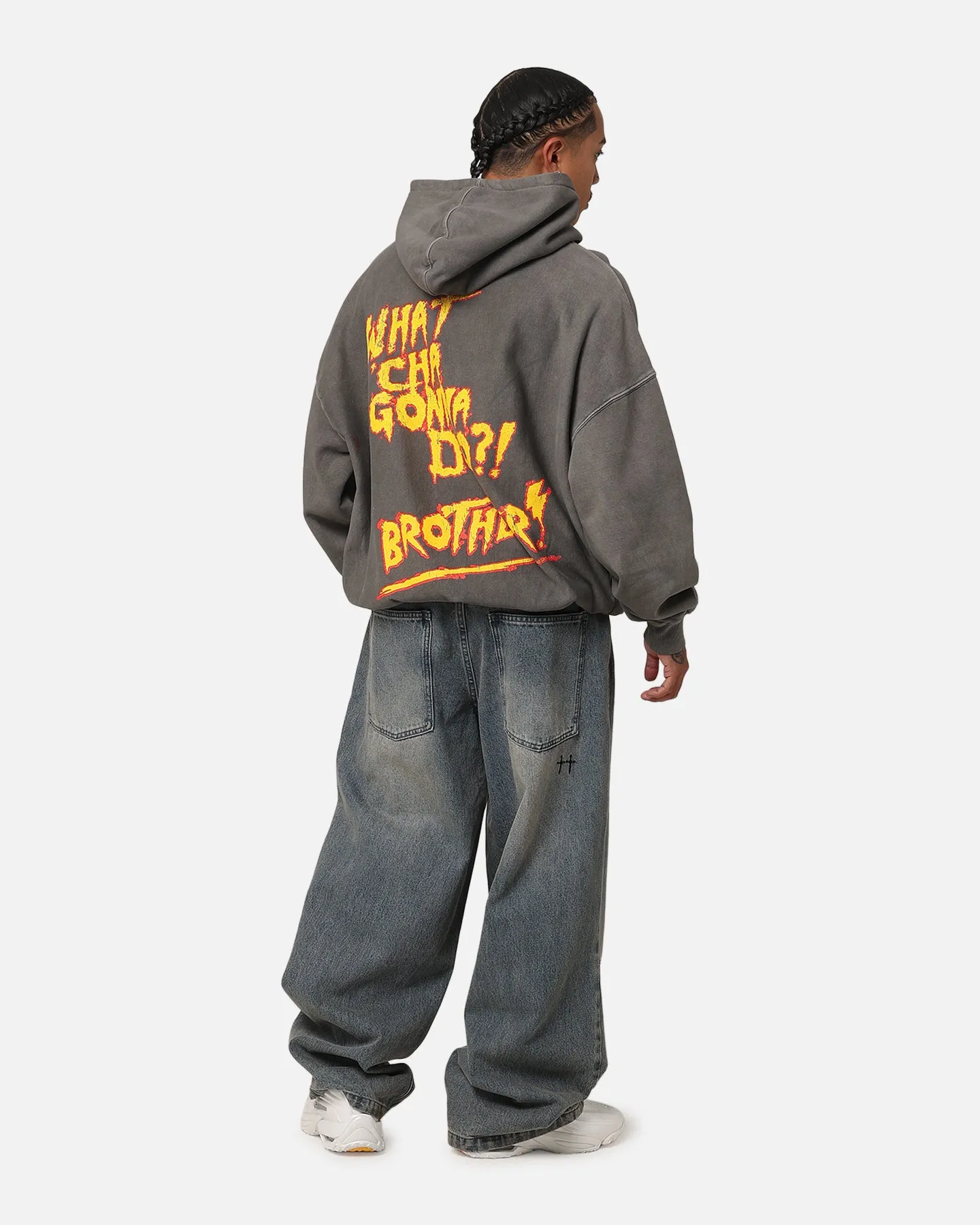 Culture Kings X WWE Hulk Hogan Hulkamania Premium Hoodie Washed Charcoal sold by Culture Kings product image thumbnail 4