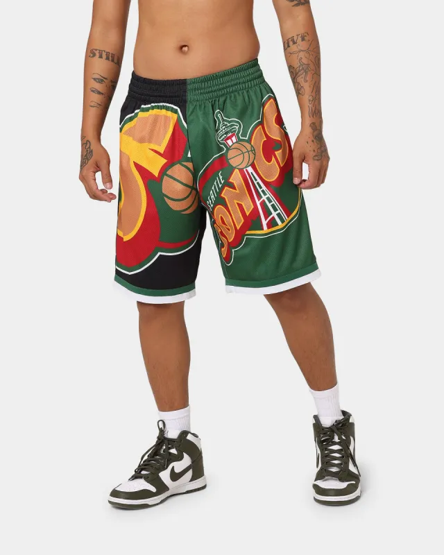 Mitchell & Ness Seattle Supersonics Big Face Shorts 5.0 Black made by Mitchell & Ness