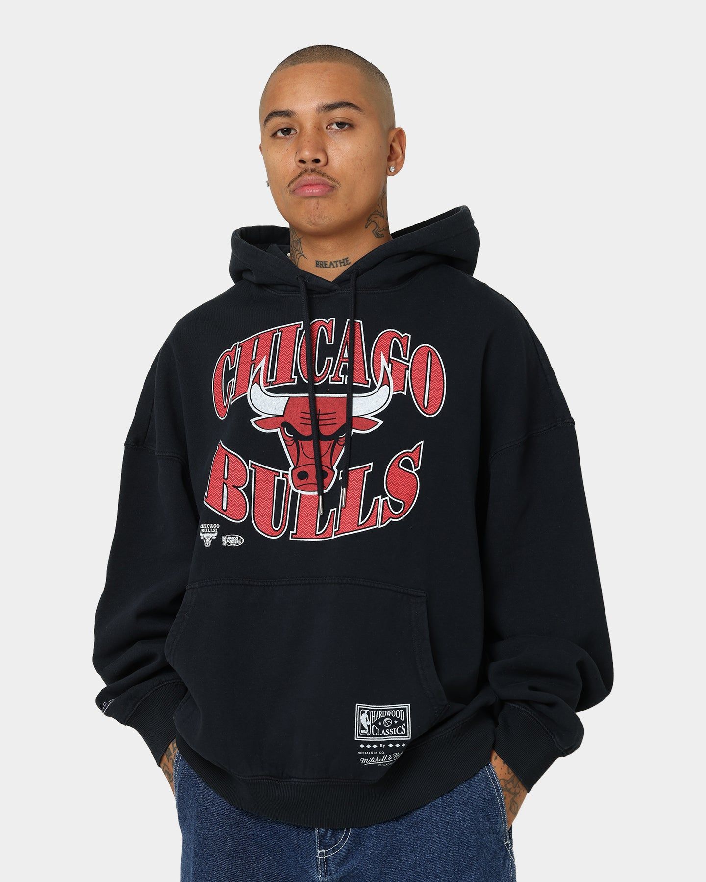 Mitchell & Ness Chicago Bulls Point Guard Hoodie Faded Black sold by Culture Kings