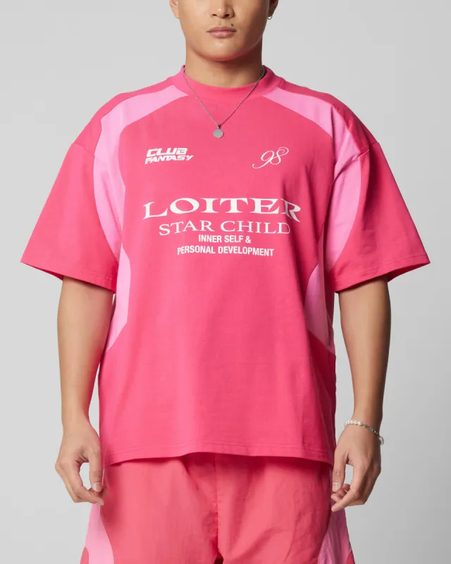 Loiter Subcultural Panel T-Shirt Pink sold by Culture Kings