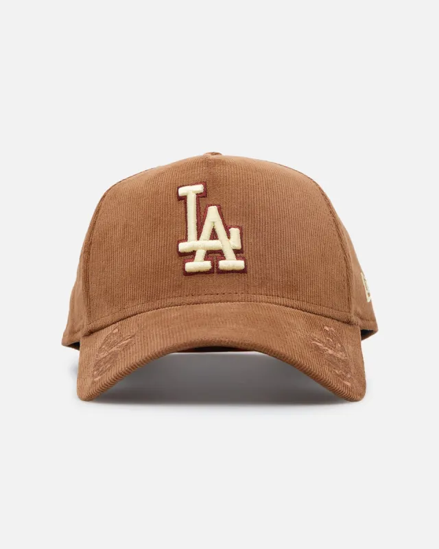 New Era Los Angeles Dodgers 'Ornamental Corduroy' 9FORTY A-Frame Snapback Tan sold by Culture Kings