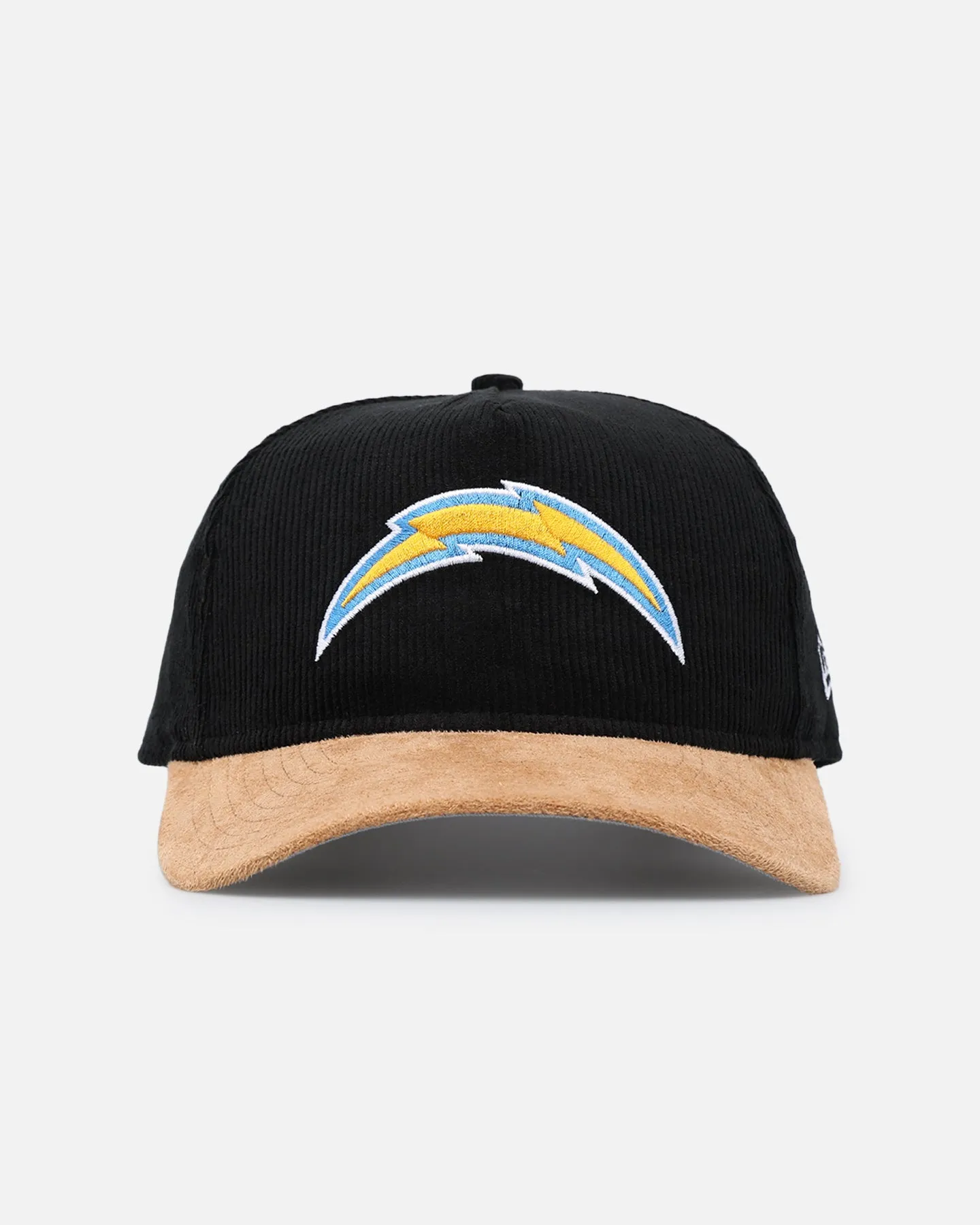 New Era Los Angeles Chargers 'Corduroy Suede' Pre-Curved Golfer Snapback Washed Black sold by Culture Kings