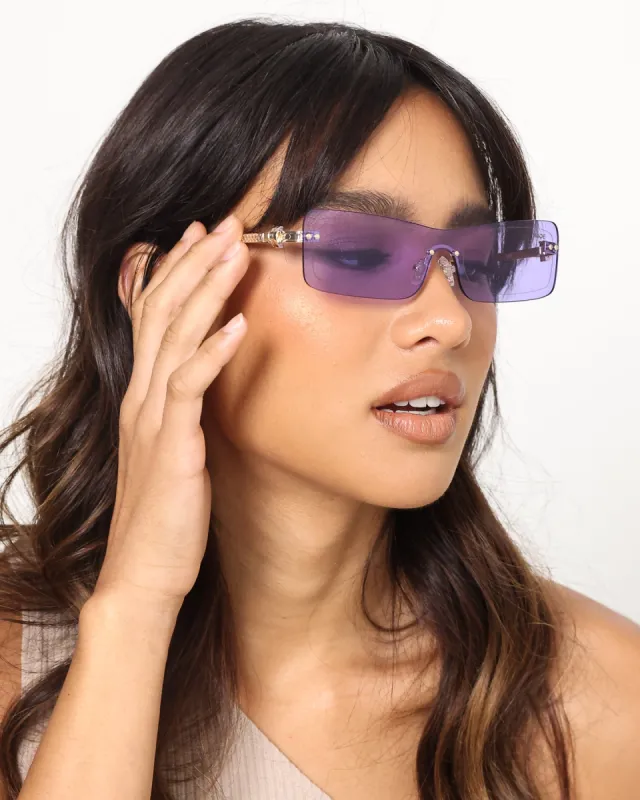 NUQE Razr Sunglasses Gold/Lilac sold by Culture Kings