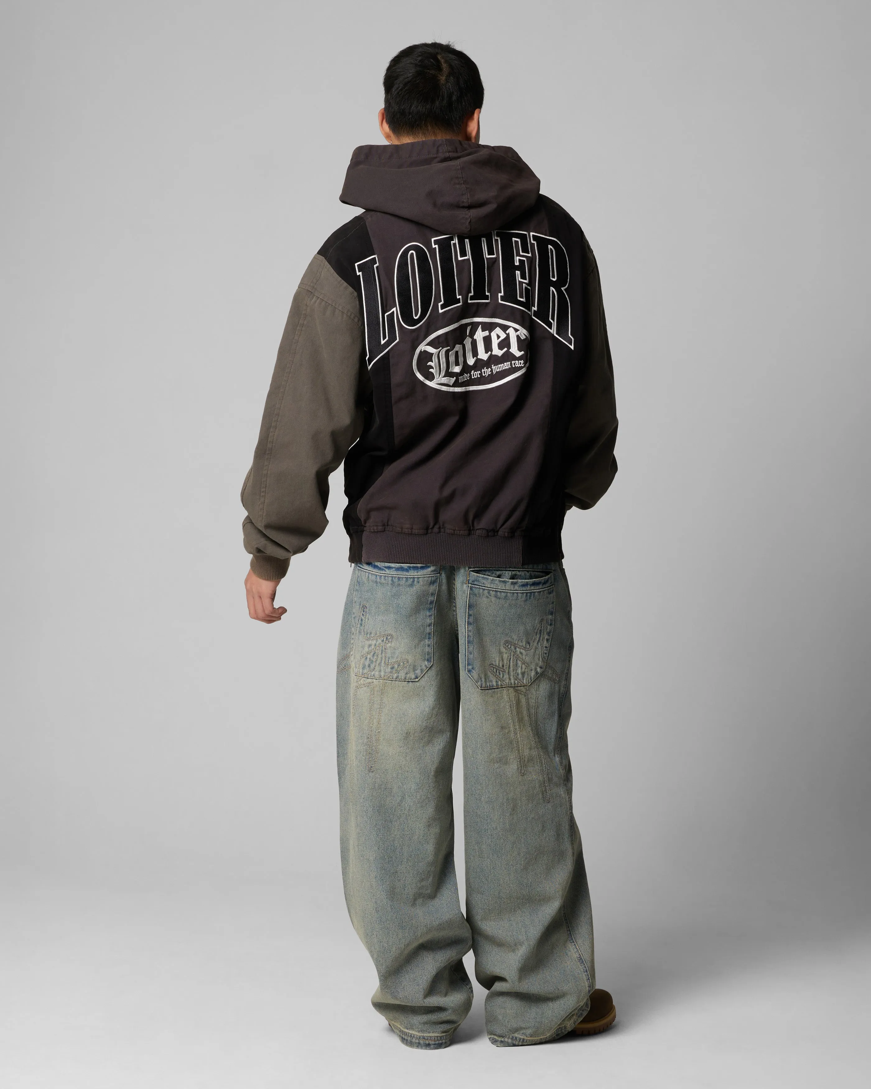 Loiter Splinter Hoodie Black/Charcoal sold by Culture Kings product image thumbnail 3