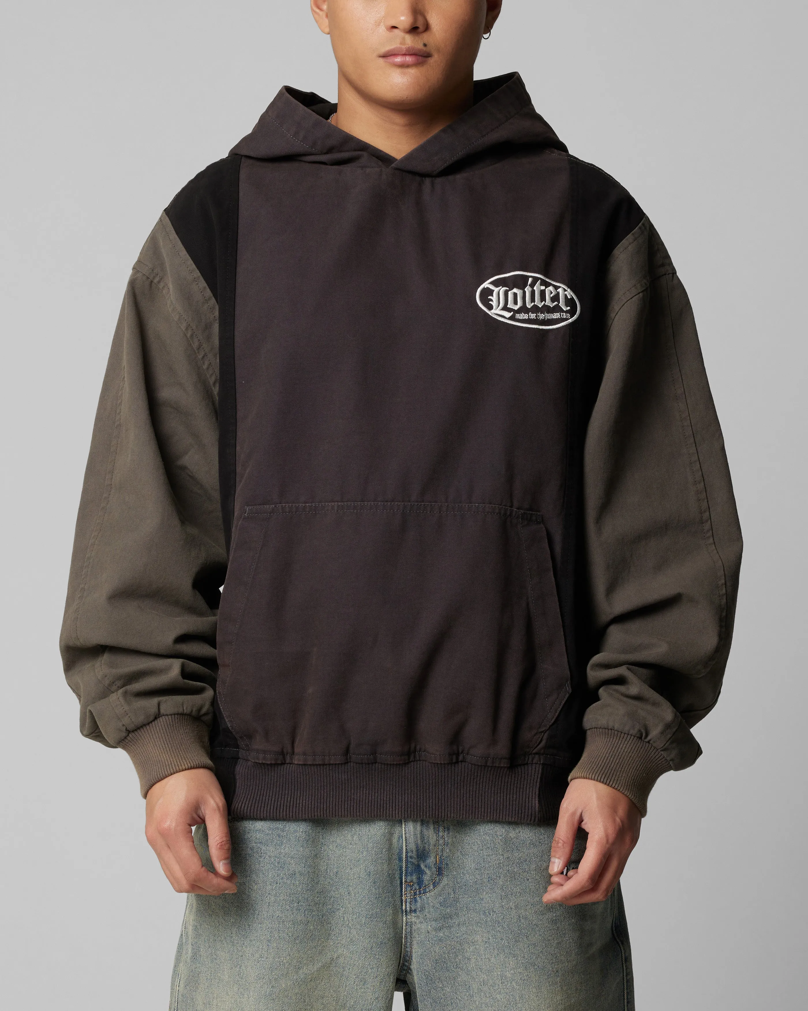 Loiter Splinter Hoodie Black/Charcoal sold by Culture Kings product image thumbnail 2