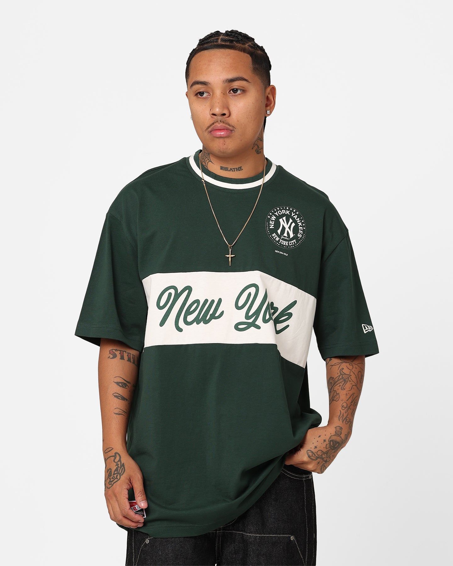 New Era New York Yankees Panel T-Shirt Dark Green sold by Culture Kings