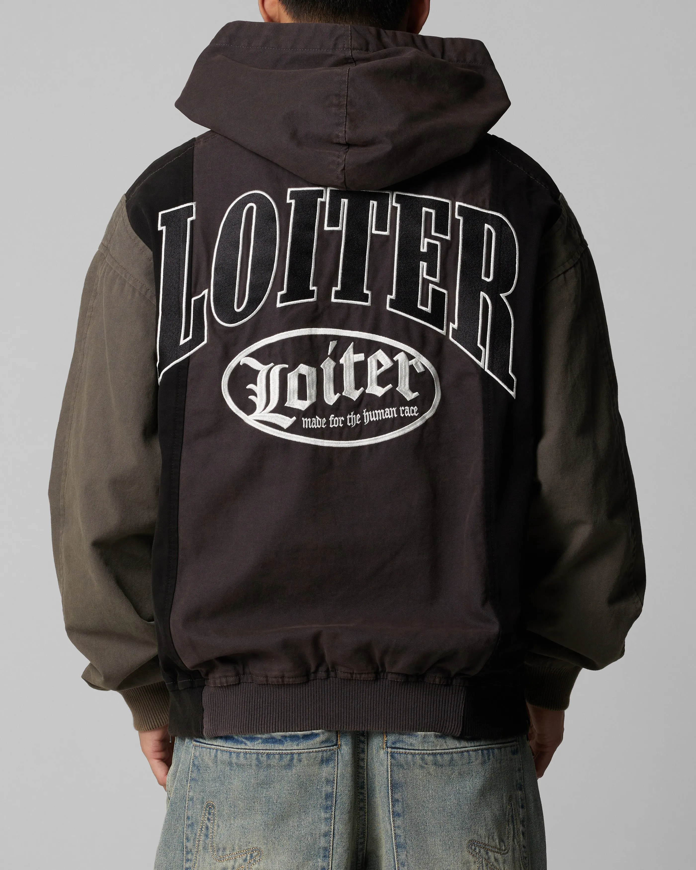 Loiter Splinter Hoodie Black/Charcoal sold by Culture Kings