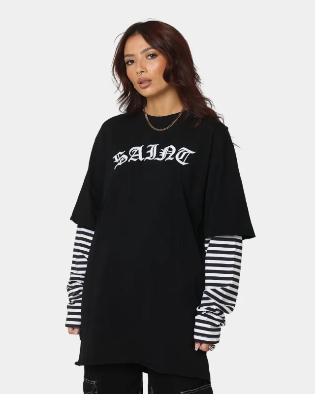 Saint Morta Jail Layered Long Sleeve T-Shirt Black/White sold by Culture Kings
