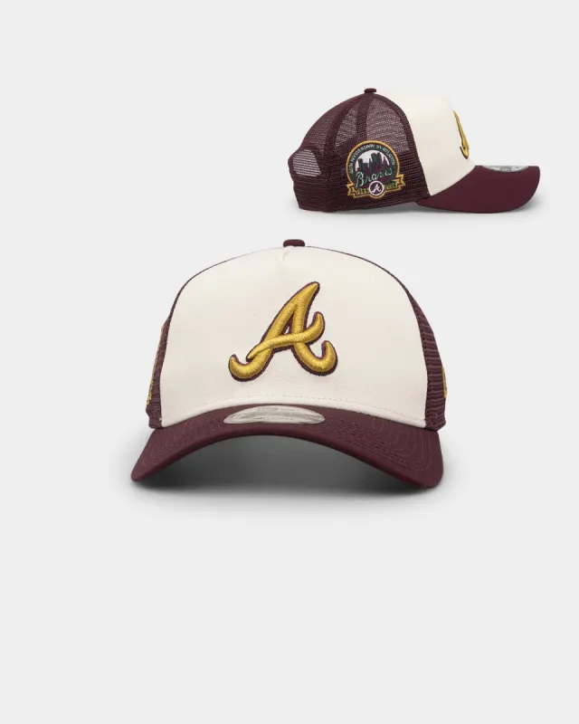 New Era Atlanta Braves 'Golden Port' 9FORTY A-Frame Snapback White/Maroon sold by Culture Kings