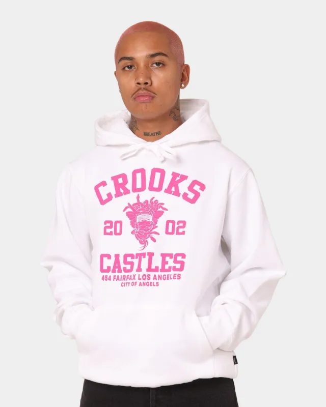 Crooks & Castles Fairfax Varsity Hoodie Hot Pink/White sold by Culture Kings