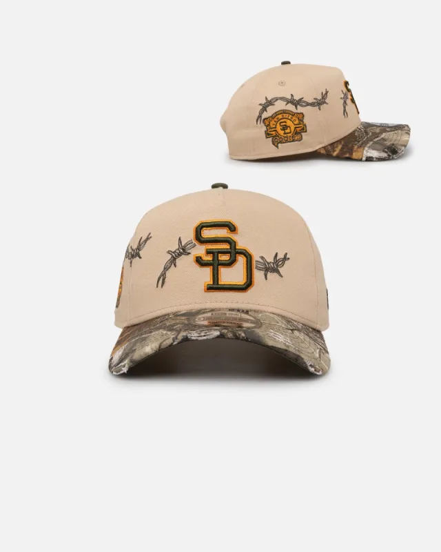 New Era San Diego Padres 'Real Tree Edge Grit' 9FORTY A-Frame Snapback Oat Milk/Real Tree sold by Culture Kings