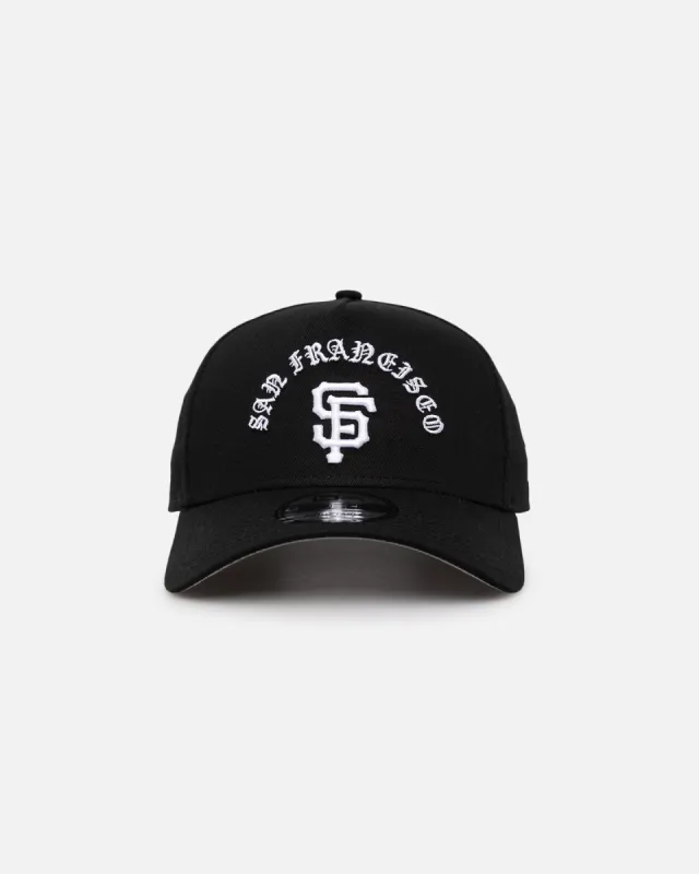 New Era San Francisco Giants 'Gothic Arch' 9FORTY A-Frame Snapback Black/White sold by Culture Kings