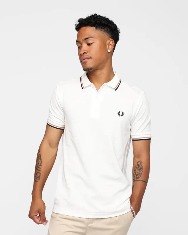 Fred Perry Twin Tipped Polo Shirt Snow White/Light Rust/Black sold by Culture Kings