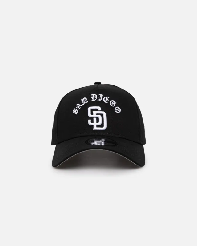 New Era San Diego Padres 'Gothic Arch' 9FORTY A-Frame Snapback Black/White sold by Culture Kings