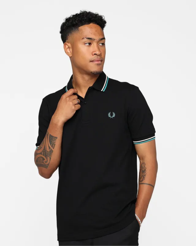Fred Perry Twin Tipped Polo Shirt Black/Silky Peach/Deep Mint sold by Culture Kings
