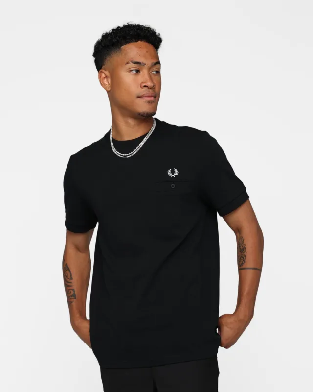 Fred Perry Pocket Detail Piqué T-Shirt Black sold by Culture Kings