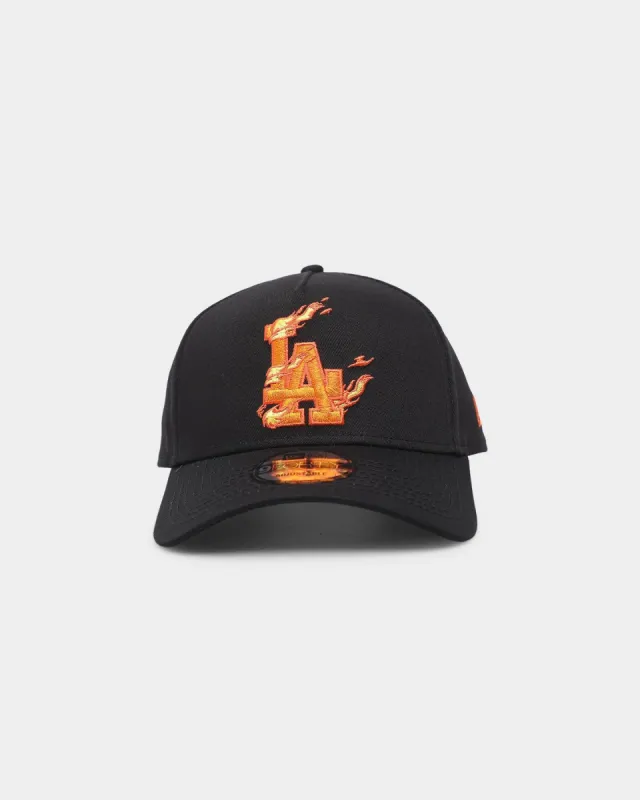 New Era Los Angeles Dodgers 'Flamin' Hot' 9FORTY A-Frame Snapback Black/Flame sold by Culture Kings