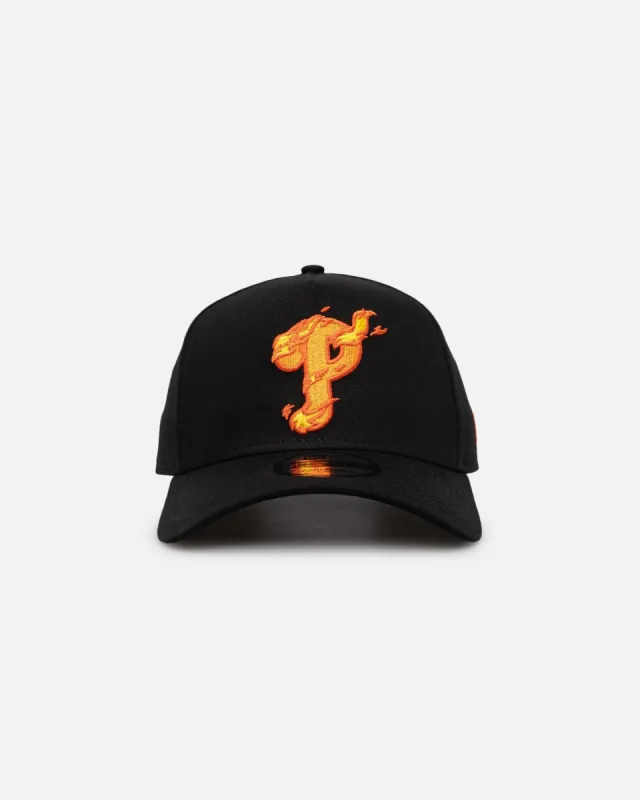 New Era Philadelphia Phillies 'Black Flame' 9FORTY A-Frame Snapback Black/Flame sold by Culture Kings