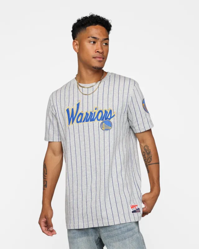 New Era Golden State Warriors Pinstripe T-Shirt Grey sold by Culture Kings