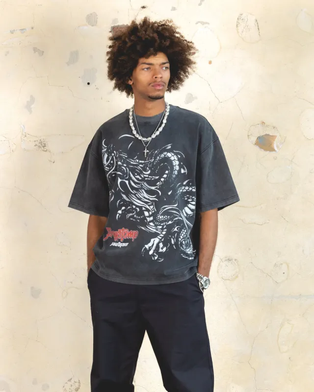 404 Dragon Vintage T-Shirt Vintage Charcoal sold by Culture Kings